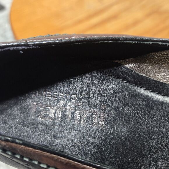 Umberto Raffini Womens Size 8-9/ 9.8 Inch Black Leather Slip On Pumps Shoes READ - Picture 9 of 9